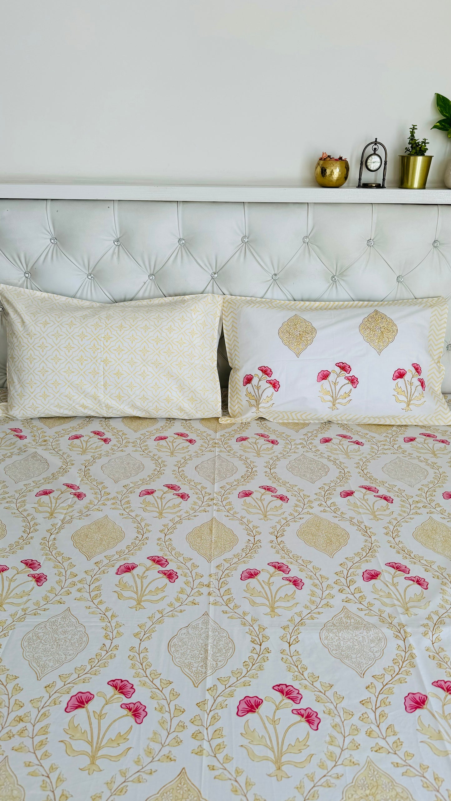 Earthy Elegance Handblock Print Pure Percale Cotton Bedsheet