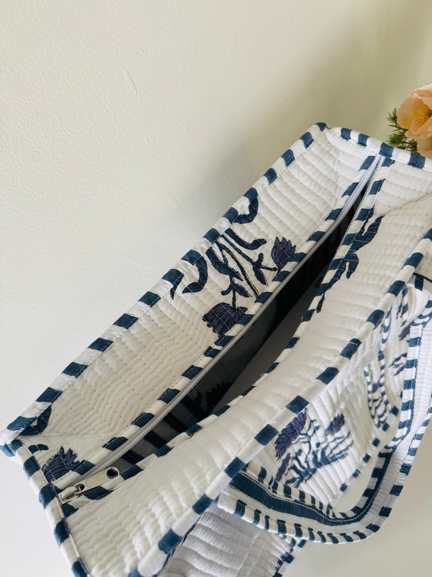 Handblock Quilted Tote Bag