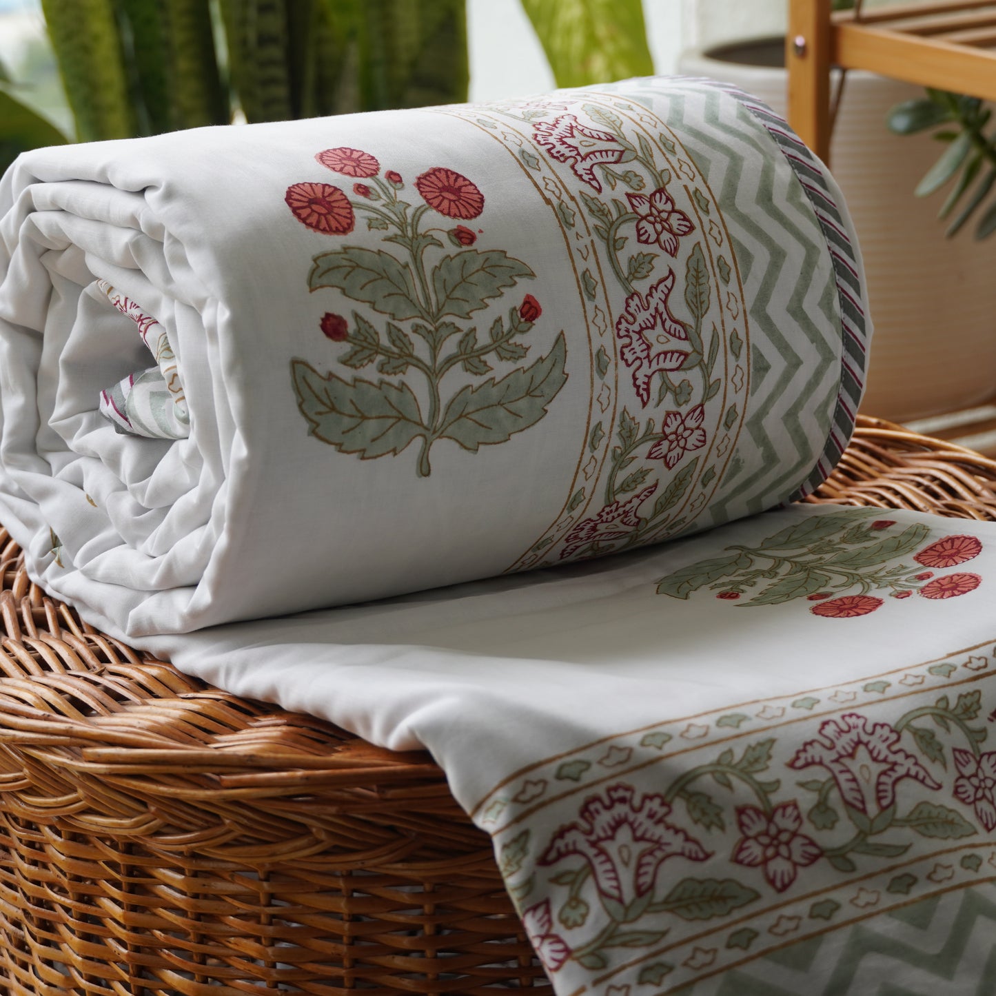 Vasanta Handblock Print Pure Mul Cotton Dohar