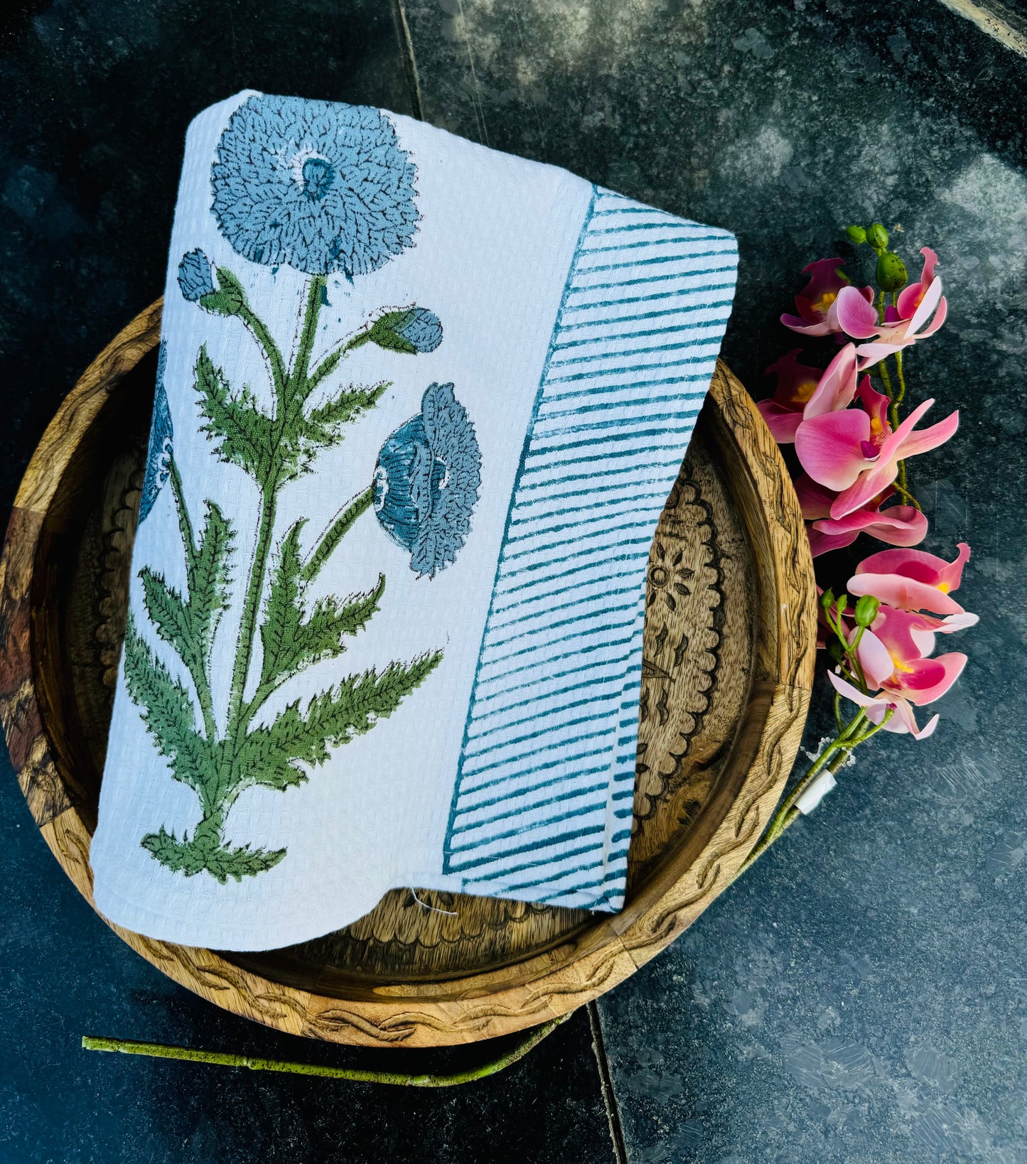 Handblock Waffle Towel