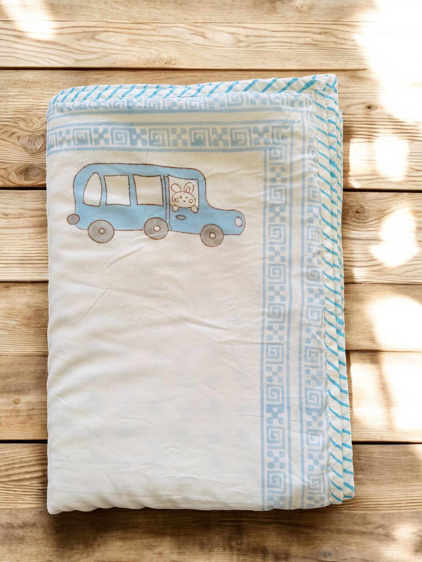 Car Handblock Pure Mulmul Cotton Kids Dohar