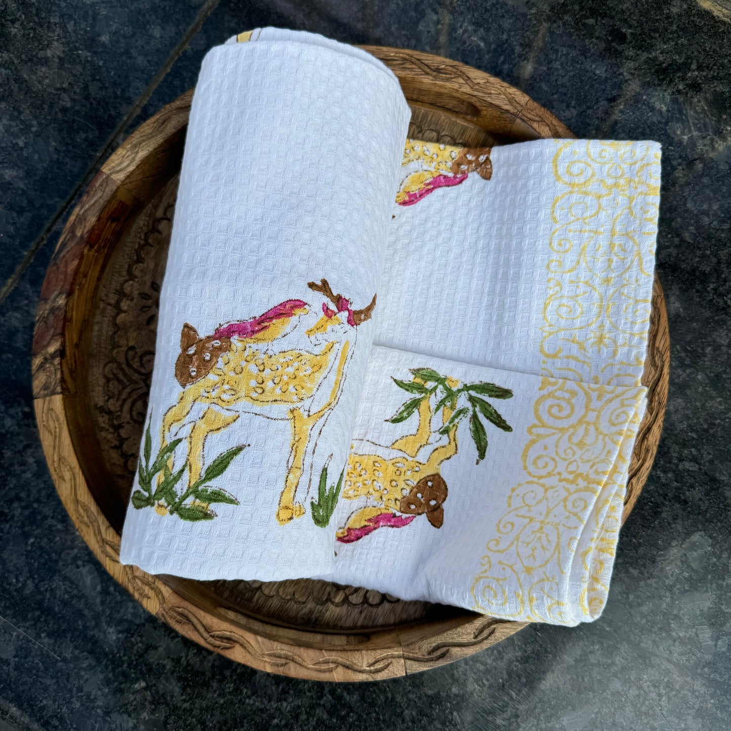 Handblock Waffle Towel