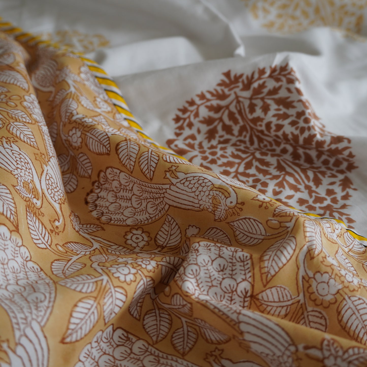Hamsa Pushp Handblock Print Pure Mul Cotton Dohar