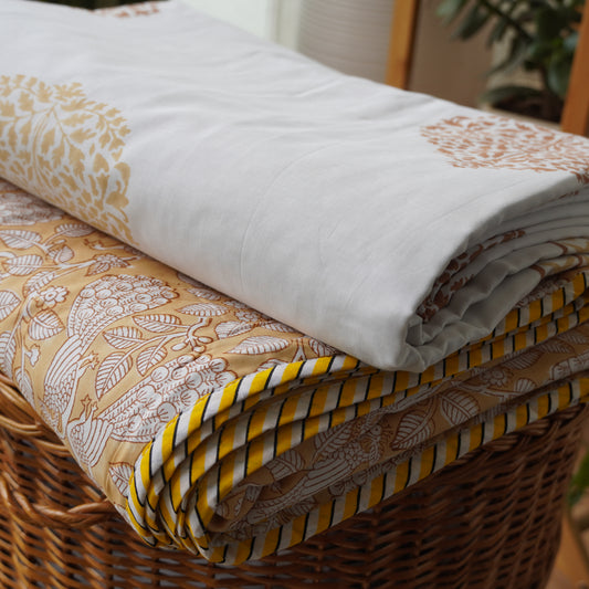 Hamsa Pushp Handblock Print Pure Mul Cotton Dohar