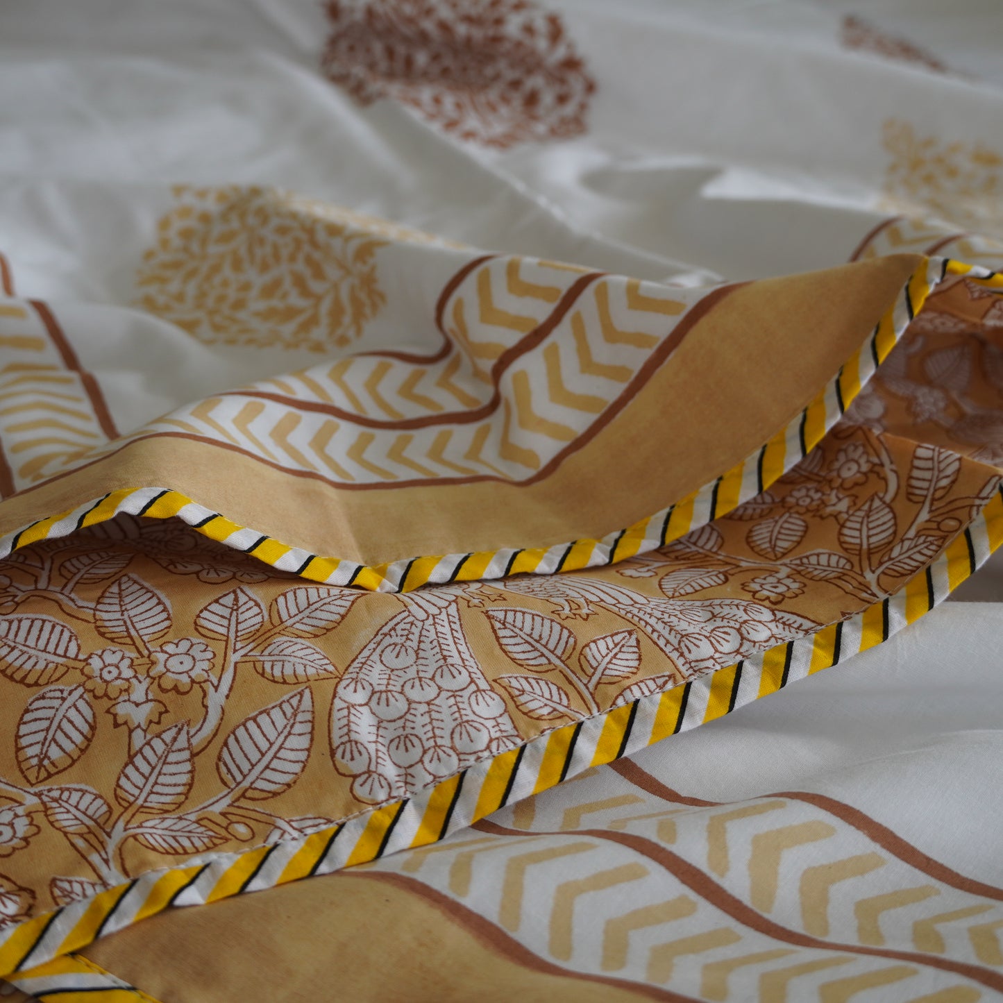 Hamsa Pushp Handblock Print Pure Mul Cotton Dohar