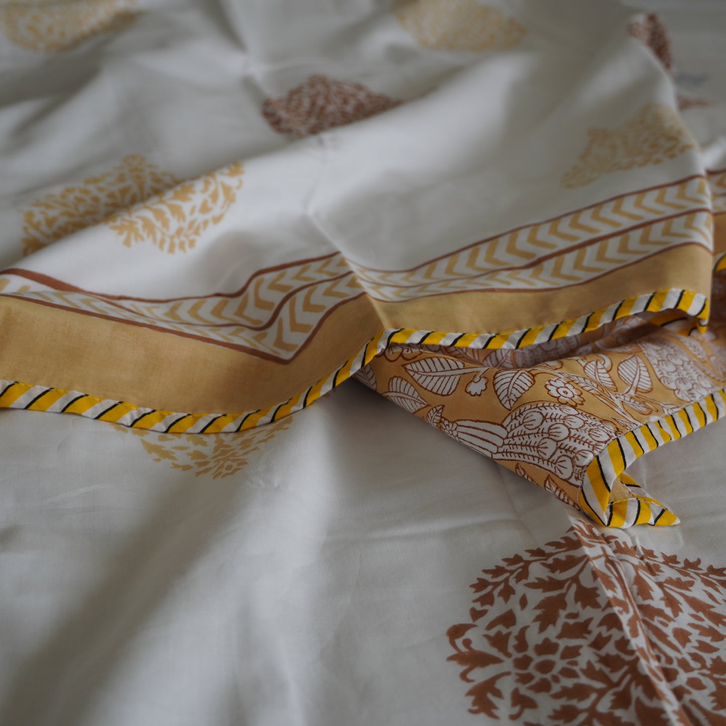 Hamsa Pushp Handblock Print Pure Mul Cotton Dohar