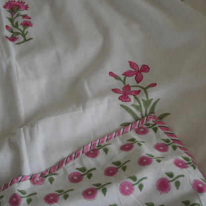Phoolwari Handblock Print Pure Mul Cotton Dohar