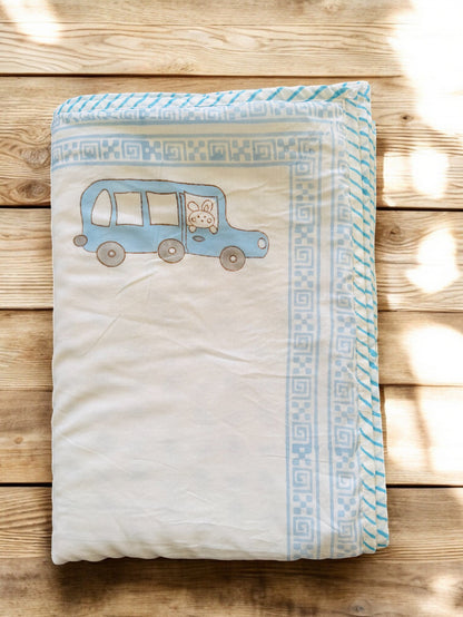 Car Handblock Pure Mulmul Cotton Kids Dohar