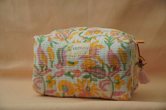 Quilted Travel/Makeup Pouch Set (Set of 3)