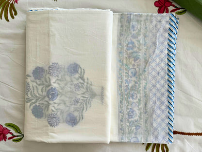 BloomBud Handblock Print Pure Mul Cotton Reversible 3D Dohar