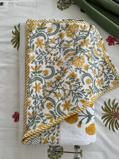 PurrPlush Handblock Print Pure Mul Cotton Dohar