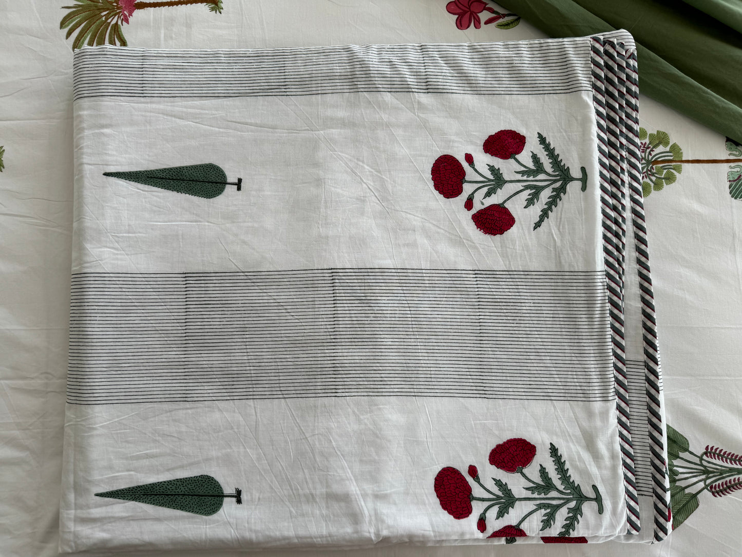 BlissMist Handblock Print Pure Mul Cotton Dohar