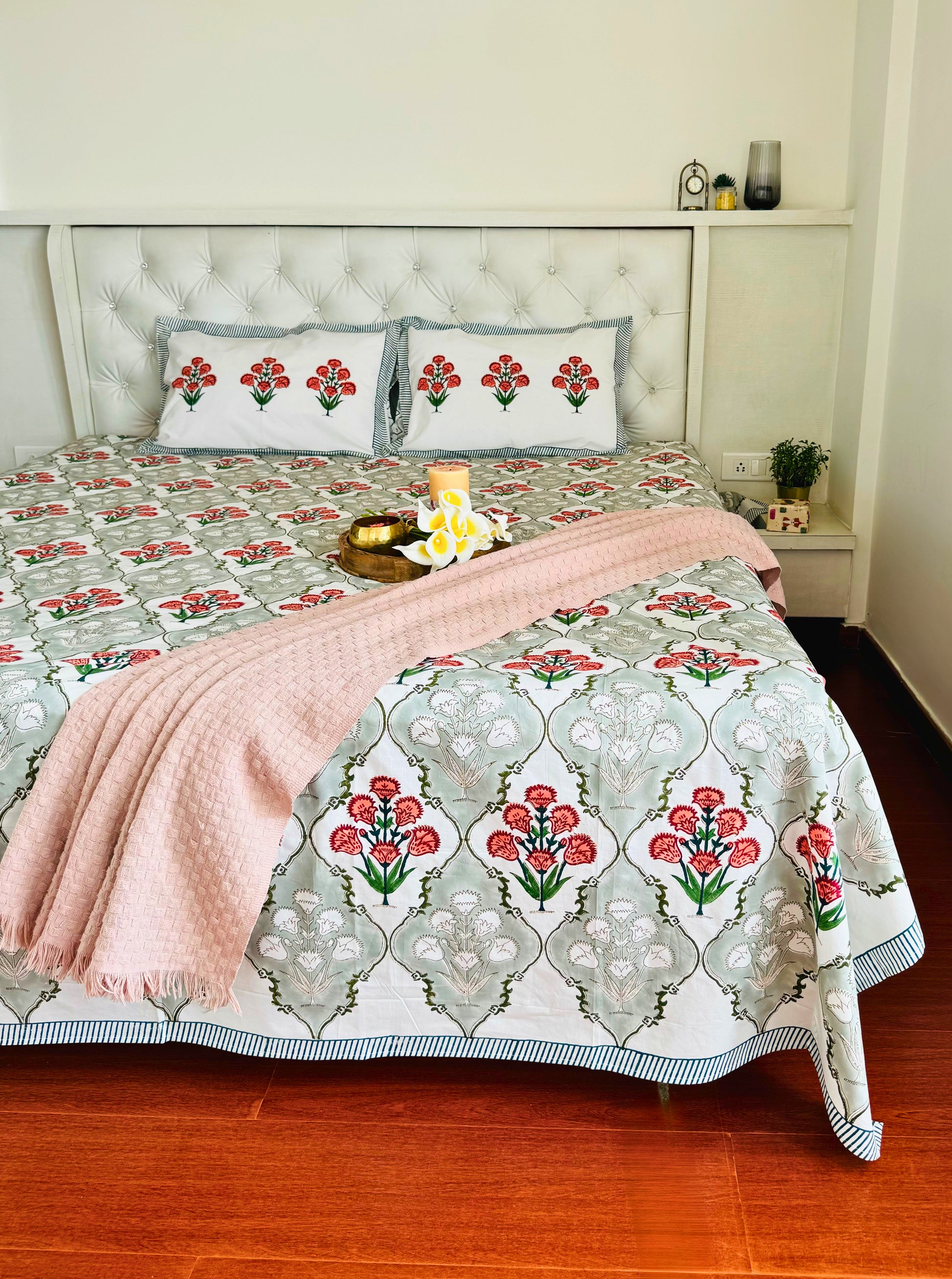 Opuluz Handblock Print Pure Percale Cotton Bedsheet