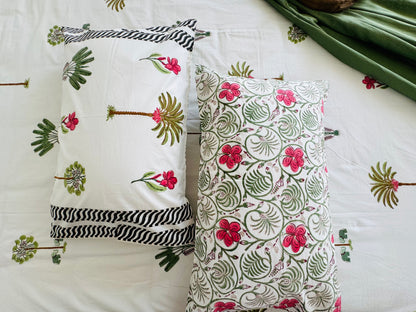 ZenGrove Handblock Print Pure Percale Cotton Bedsheet