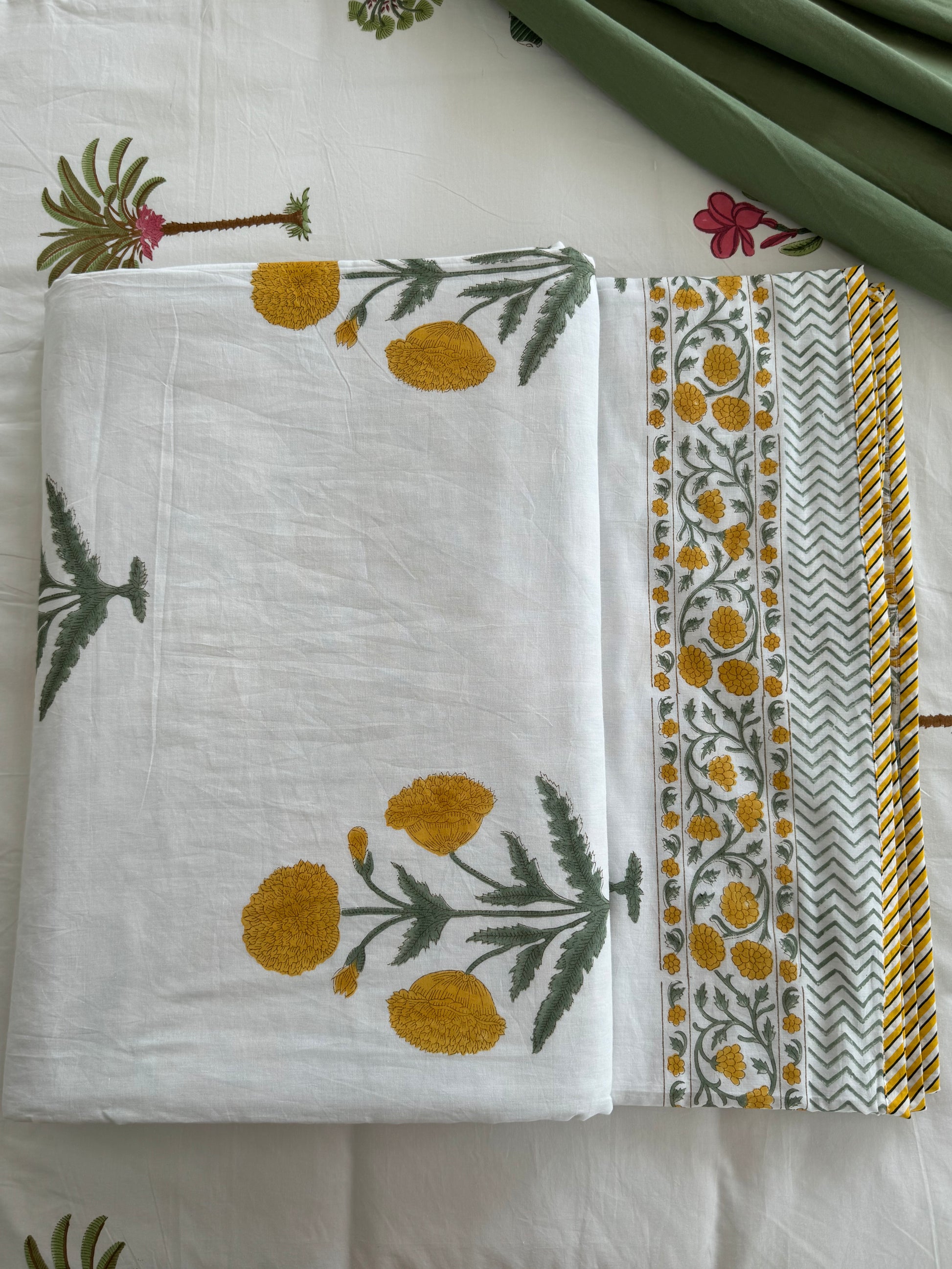 PurrPlush Handblock Print Pure Mul Cotton Dohar