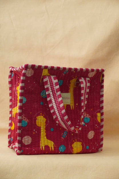 Quilted Lunch Bag with Zip