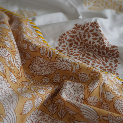 Hamsa Pushp Handblock Print Pure Mul Cotton Dohar