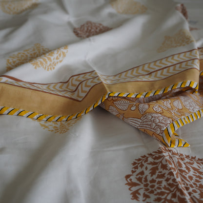 Hamsa Pushp Handblock Print Pure Mul Cotton Dohar