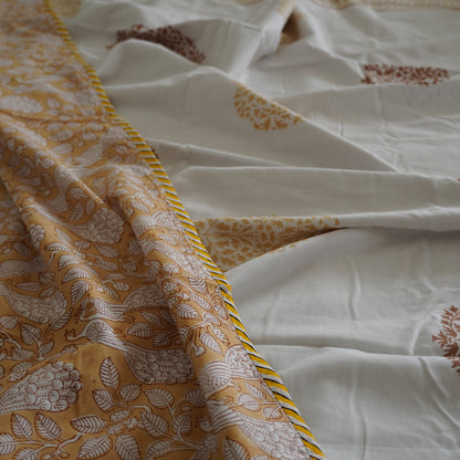 Hamsa Pushp Handblock Print Pure Mul Cotton Dohar
